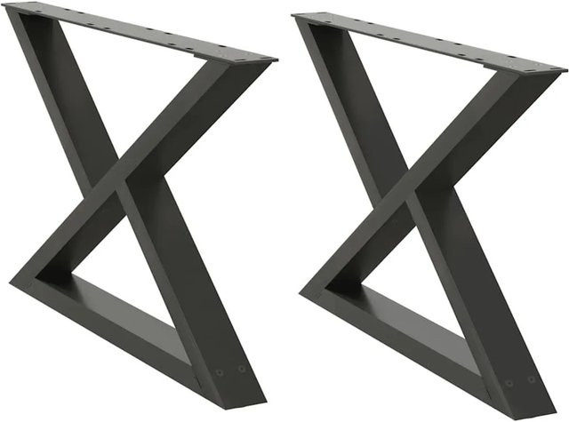 vidaXL Couchtischbeine aus Stahl, 2 Stück, Anthrazit, B/T: 70 x 42-43,3 cm, Höhe: 43,3 cm - Bild 1