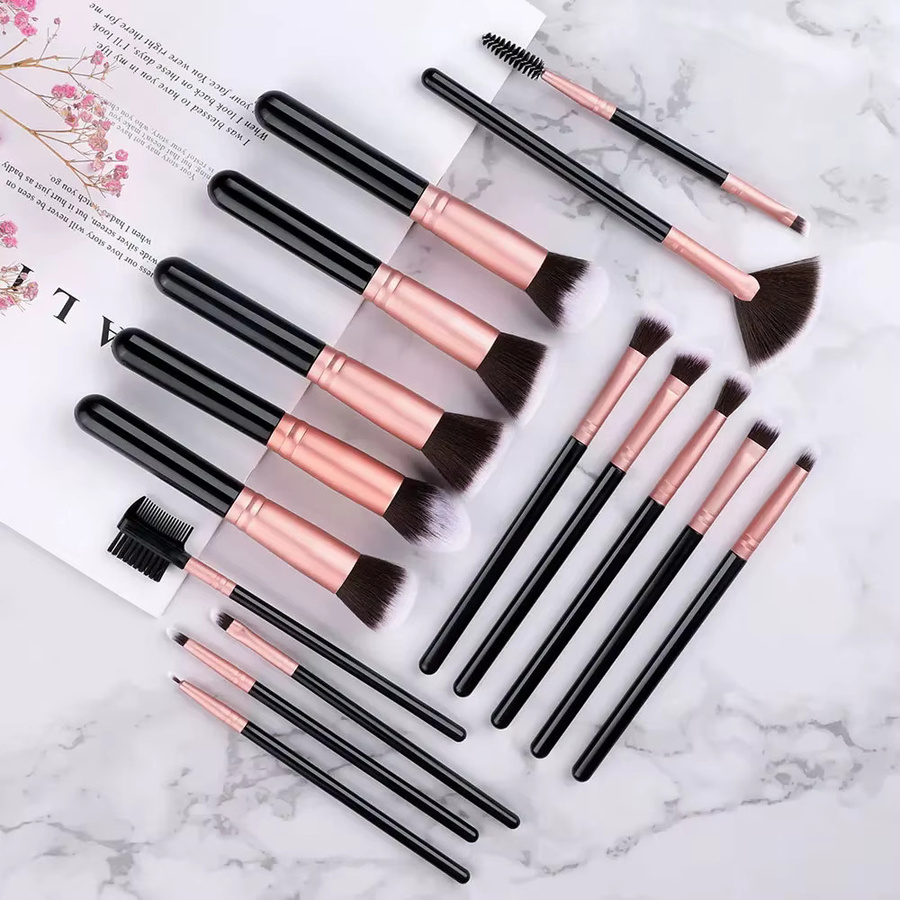 RUNTOIN Make-up-Pinsel-Set, 14-16-teilig, Damen, für Gesicht und Augen - Bild 4