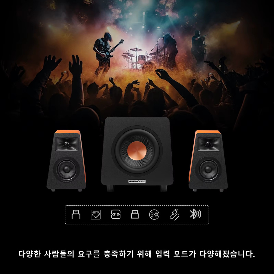AIYIMA 2.1 Kanal Bluetooth Lautsprecher Set mit 800X Subwoofer Hifi Home Sound Theater Holz Lautsprecher Kombination in Orange - Bild 3