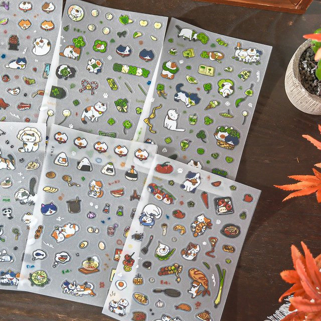 4 Beutel mr.paper PET-Aufkleber mit Haustieren und Lebensmitteln in Multicolour für Scrapbooking, DIY und Journaling - Bild 1