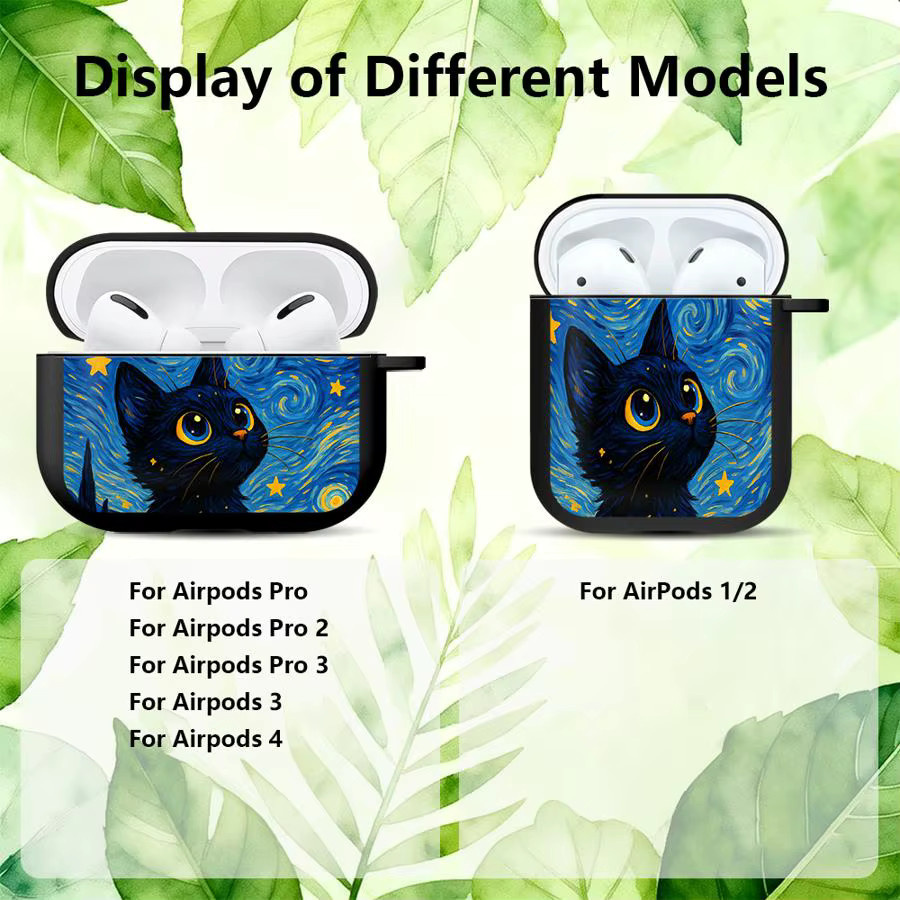 Cartoon Cat Schutzhülle für Apple AirPods Pro 1 2 3 und AirPods 4 in Multicolour - Bild 4