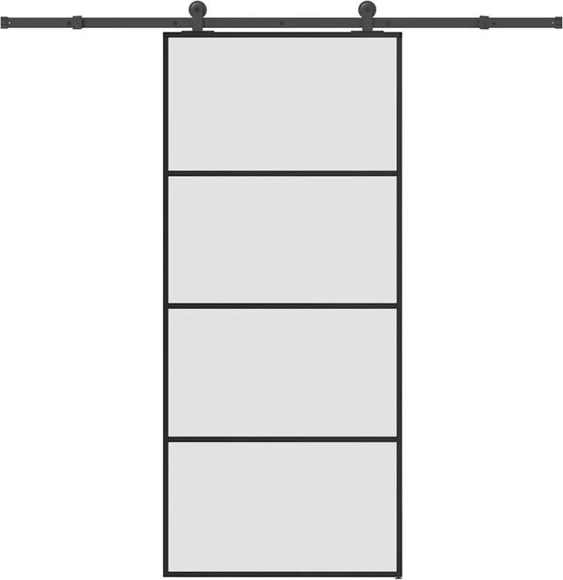 vidaXL Schiebetür aus ESG-Glas und Aluminium in Schwarz, B/H: 90 x 205 cm - Bild 1