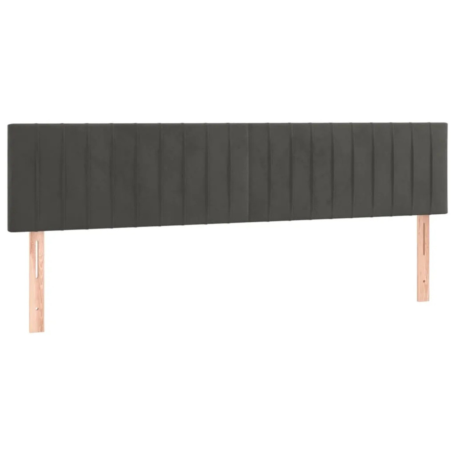 vidaXL LED Kopfteil aus Samt in Dunkelgrau mit integrierter Beleuchtung und USB-Anschluss, B: 160 cm, T: 5 cm, H: 78-88 cm - Bild 2