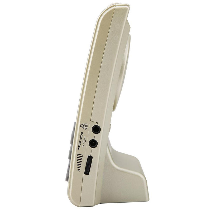 Digitale islamische Azan Uhr von Tooarts mit Gebetsalarm, LCD-Anzeige, Beleuchtung und Thermometer in Gold und Beige - Bild 4