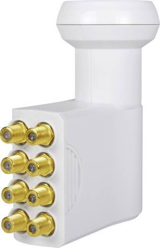 MegaSat Octo-LNB mit 8 Teilnehmern, 40 mm Feedaufnahme und vergoldeten Anschlüssen in Weiß - Bild 1