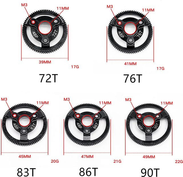 Traxxas Stirnrad, Upgrade-Teile, Metall, Schwarz - Bild 1