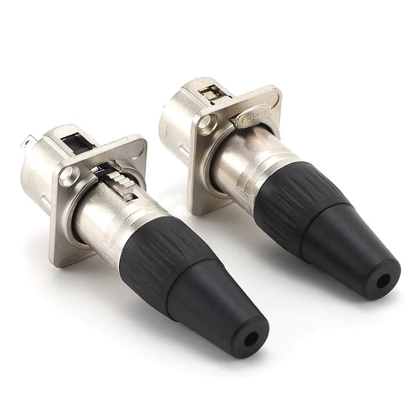 JCD XLR 3-Pin Audio-Stecker Set Männlich und Weiblich für Mikrofon und Mixer in Silber - Bild 2