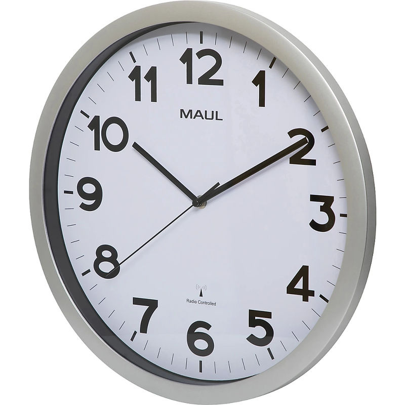 MAUL Wanduhr MAULstep Funkuhr, Silber, Durchmesser: 40 cm, Batteriebetrieb, Analog, Rund - Bild 3