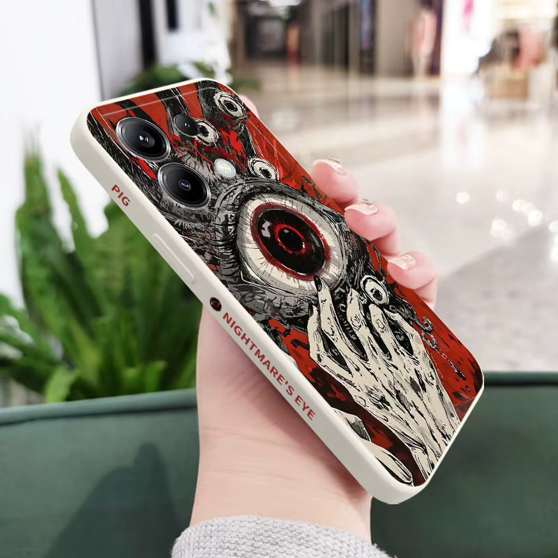 Silikon Handyhülle mit Teufelsauge Design für Xiaomi Poco F8 F7 X7 X6 F6 M6 M5 M5S F5 X5 F4 X4 M4 F3 M3 X3 Pro 4G 5G GT in Grün - Bild 4