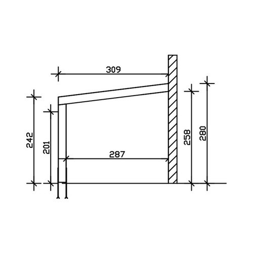 Skan Holz Terrassenüberdachung Novara mit Polycarbonat-Dach in Schiefergrau, B/T: 557 x 309 cm - Bild 3