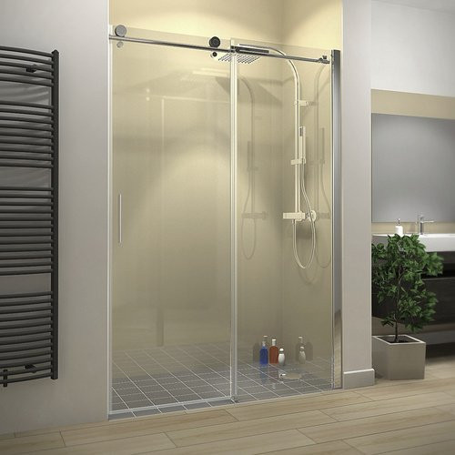Schulte MasterClass Schiebetür Duschwand aus Glas in Silber und Transparent, B: 140 cm, H: 200 cm - Bild 1