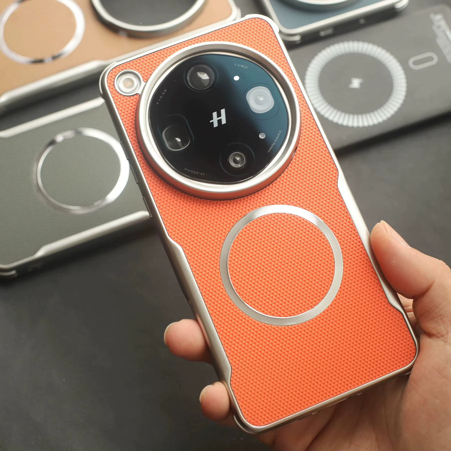 OPPO Find X9 Ultra Schutzhülle mit MagSafe Magnetfunktion und mattem Galvanisierungs-Finish in Orange - Bild 1