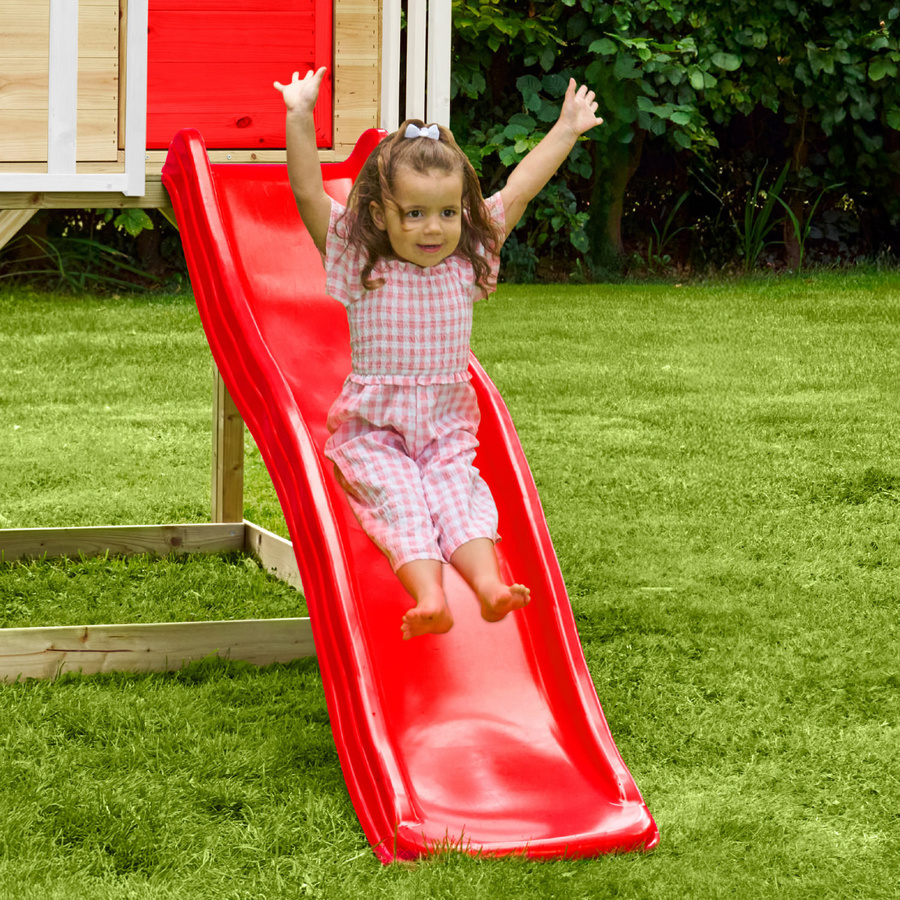 Zwerkules Holzspielhaus Lolla 1 mit Rutsche, natur/rot, B/H/T: 148 x 224 x 270 cm - Bild 3