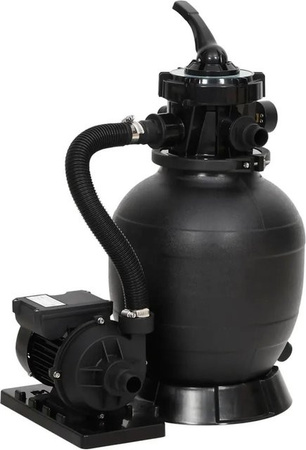 vidaXL Sandfilter für Schwimmbecken mit 6-Wege-Ventil in Schwarz