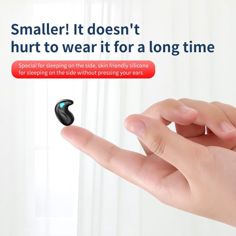 Kebidumei Invisible Sleep Wireless-Ohrhörer, Mini-Bluetooth 5.3 In-Ear-Headsets mit Ladehülle, Geräuschunterdrückung und HiFi-Stereo-Sound, Schwarz - Bild 7