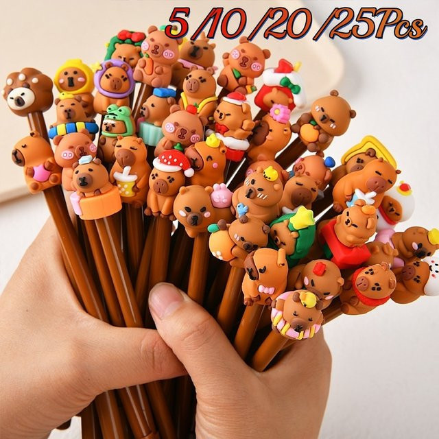 TWBEB Cartoon Capybara Gelstifte mit schwarzer Tinte für Schule und Büro - Bild 1