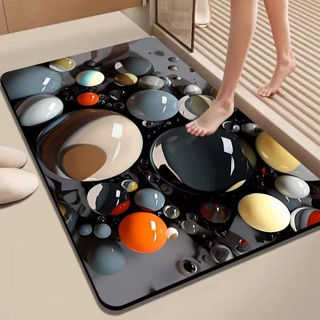 Die BAY Anti-Rutsch Schnelltrocknende Badezimmer- und Küchenmatte in Multicolour, B/T: 20 x 30 cm - Bild 1