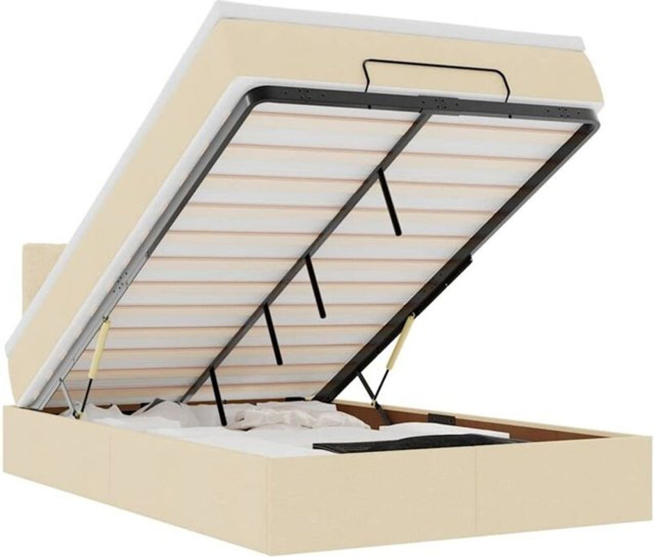 vidaxl Polsterbett Ottoman mit Matratze in Beige aus Stoff B/T/H: 120 x 200 x 88 cm - Bild 1