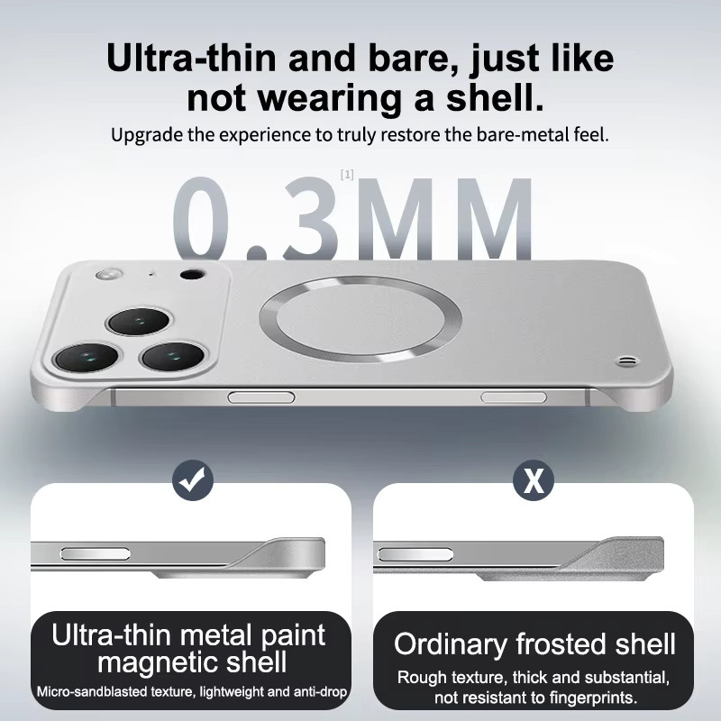 Rahmenlose magnetische Schutzhülle aus mattem PC für iPhone 18 Pro Max 17 16 15 14 13 Max, stoßfest und MagSafe kompatibel, Farbe: Grün - Bild 3