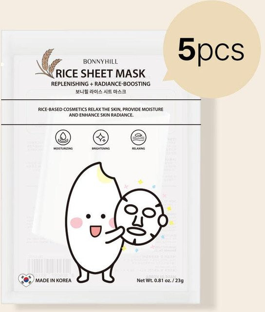 BONNYHILL Rice Niacinamide Glow Tuchmaske, 5 Stück - Bild 1