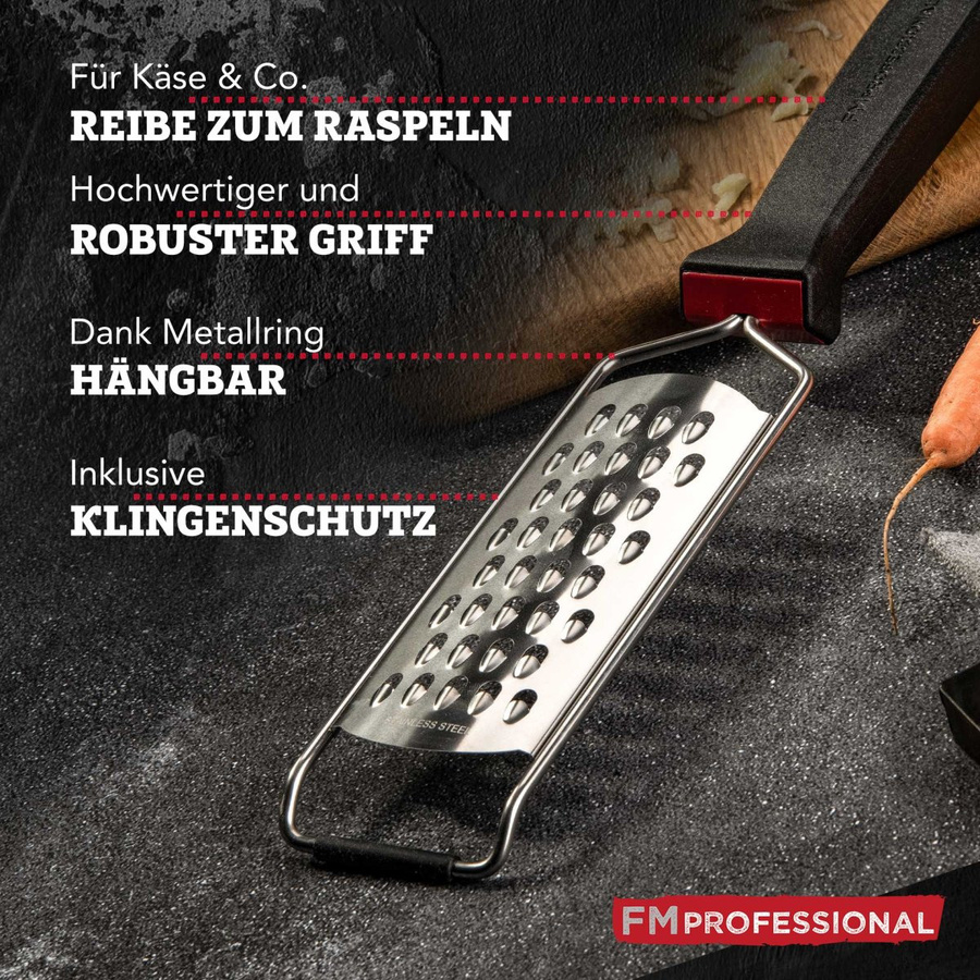 FMprofessional Reibe Presist aus Edelstahl in Silber, kurz und grob, B/H: 37 x 8 cm - Bild 3
