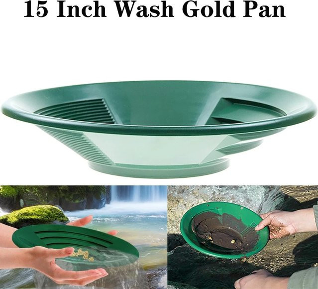 Ninth World Goldwaschpfanne aus Kunststoff in Gold und Rot für die Goldprospektion - Bild 1