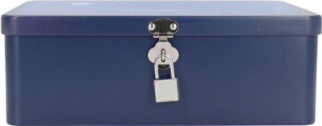 Igeteck Retro Blechdose Aufbewahrungsbox aus Metall mit Deckel in Weiß oder Blau - Bild 1
