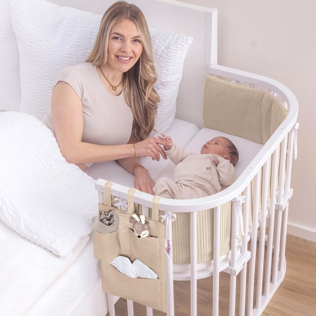 Babybay Utensilo Waffelpiqué in Beige und Braun - Bild 1