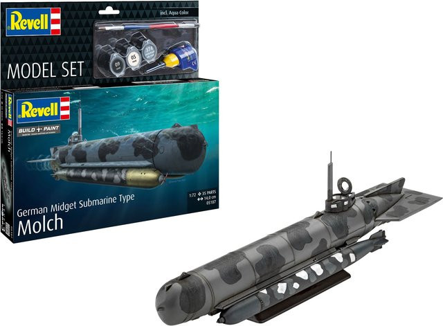 Revell German Midget Submarine Type Molch, Modellset, 1:72, Grau - Bild 2