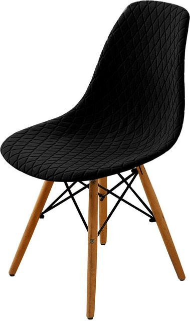 Yiran Furniture Jacquard Sesselbezug in Schwarz, Staubdichter Schalensesselbezug für Esszimmerstühle und Balkonmöbel, B/T/H: 35 x 38 x 38 cm - Bild 1