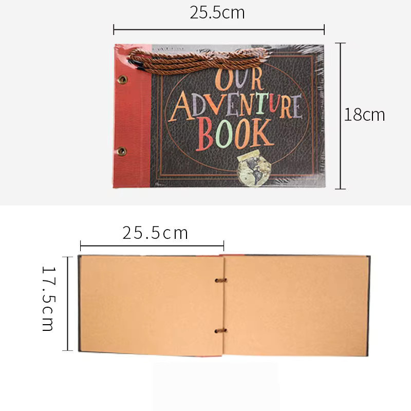 Bview Art OUR Adventure DIY Vintage Scrapbook Fotobuch mit Lanyard in Braun - Bild 2