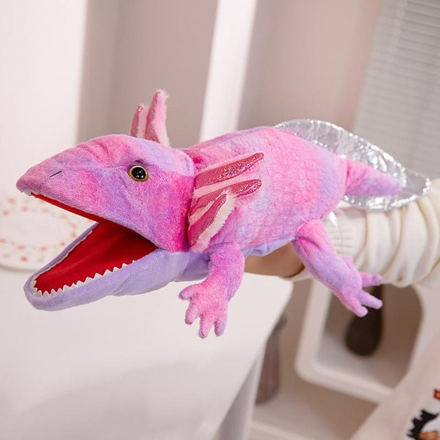 Yiran toy Amphibien Plüsch Handpuppe, Stofftier, Rosa / Pink - Bild 1