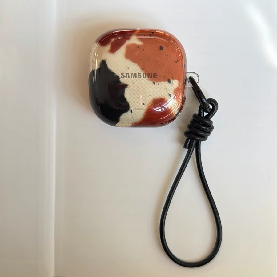 Vintage halbtransparente Farbblock Schutzhülle mit Schlüsselband für Samsung Galaxy Buds4 Pro, Buds3 Pro, Buds2 Pro und Buds FE Live in Multicolour - Bild 5