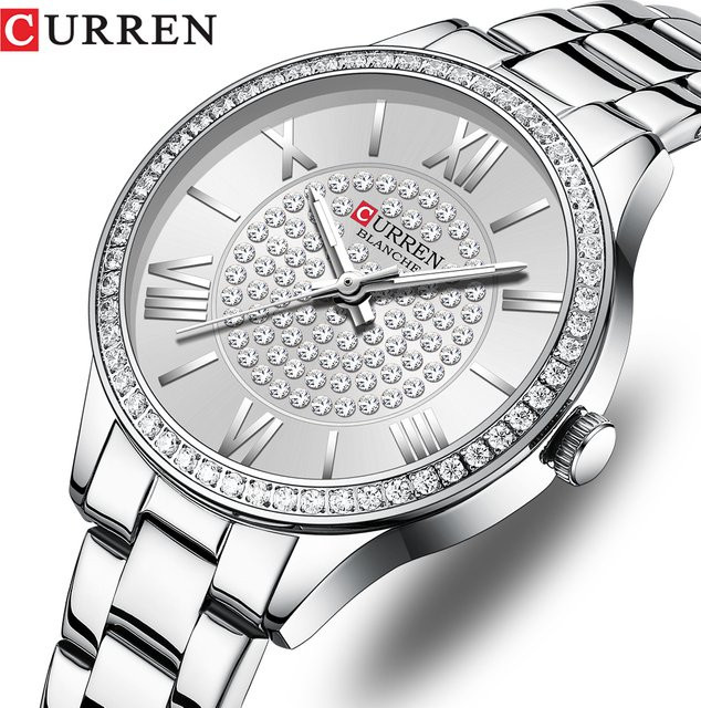 CURREN Armbanduhr Quarz, Edelstahl, Silber, Damen - Bild 1