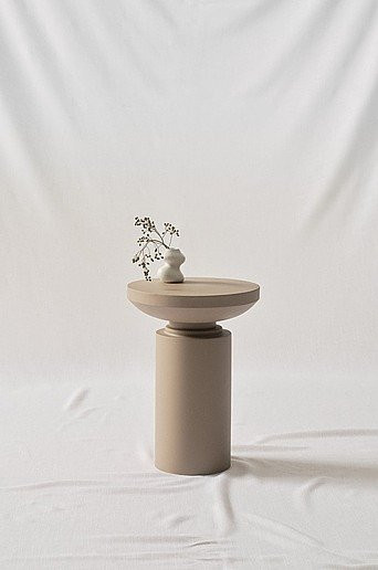 Jotex Beistelltisch aus Metall in Beige, rund, Durchmesser: 35,5 cm, Höhe: 47 cm - Bild 1