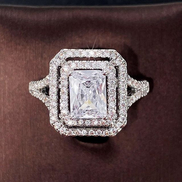 Yiran Jewelry Ring, Zirkonia, Weiß, Messing, Damen - Bild 1