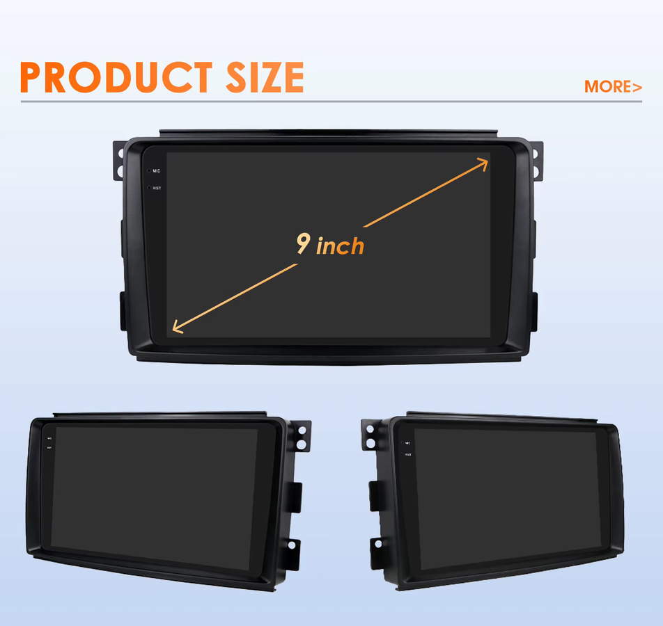 OSSURET Android 14 Autoradio für Smart fortwo 451 (2005-2010) mit 9 Zoll Display, Snapdragon 6115 Octa-Core, GPS, CarPlay, Android Auto, Bluetooth und 4G LTE in Schwarz - Bild 5