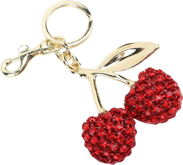 Koogeelife Schlüsselanhänger Kirsch, Strass, beige, Unisex - Bild 1