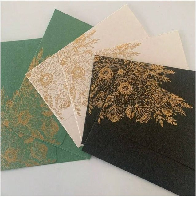 10 Stück Bronzing-Geschenkumschläge aus Papier in Schwarz für Hochzeitseinladungen - Bild 1