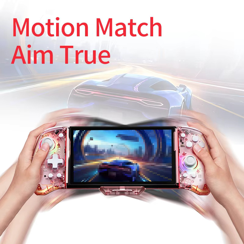 LinYuvo Gaming-Controller für Nintendo Switch mit Hall-Effekt-Joystick, Turbo, Dual-Vibration, 6-Achsen-Gyroskop und RGB-Beleuchtung in Transparent, Modell KS43 - Bild 4