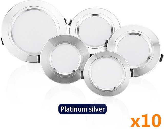 10er Set Cosy Homes LED Decken-Downlights Einbaustrahler in Weiß, Kaltweiß, Rund für Wohnzimmer, Küche und Badezimmer - Bild 1