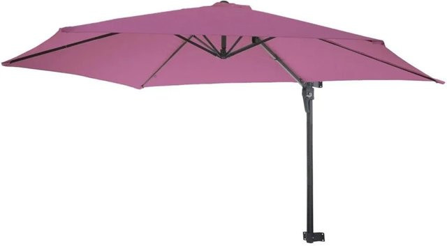 MCW Wandschirm Acerra Ampelschirm Sonnenschirm neigbar, Farbe: Lavendel-Rot - Bild 2