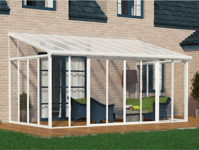 Palram - Canopia SanRemo Wintergarten in Weiß mit Polycarbonat und Schiebetüren - Bild 1