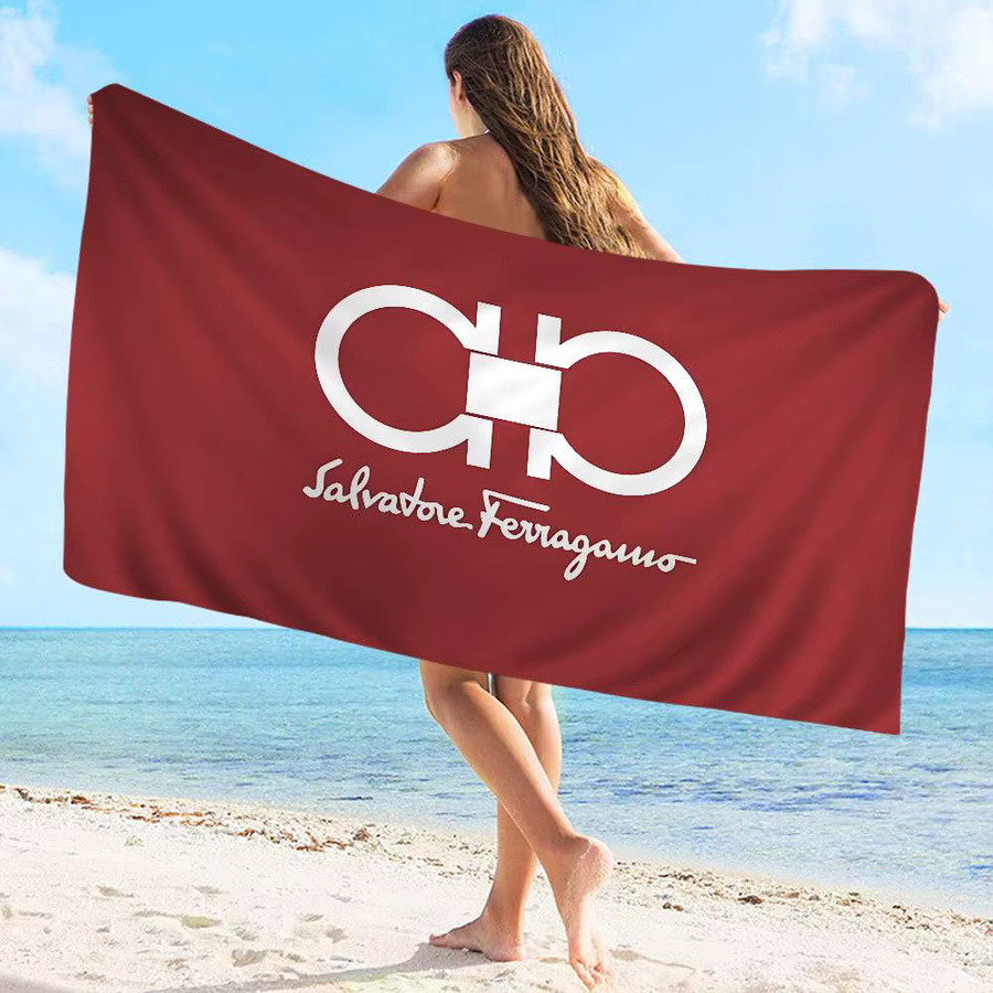 F-Ferragamos Strandtuch für Mädchen aus Mikrofaser, buntes Badetuch mit Grafikdesign, schnell trocknend und sandfrei, Farbe: Mehrfarbig/Rot - Bild 3
