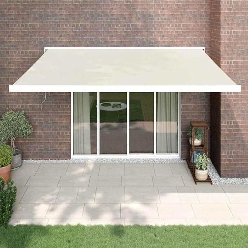 Vidaxl Markise einziehbar aus Stoff und Aluminium in Creme/Beige/Weiß B/H: 4 x 3 m - Bild 1