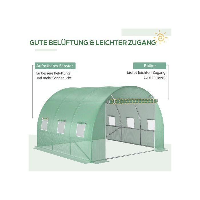 Outsunny Ersatzfolie für Folientunnelgewächshaus aus PE, transparent, B: 300 cm, T: 300 cm, H: 200 cm - Bild 1