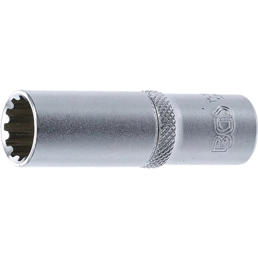 BGS Steckschlüssel-Einsatz Gear Lock tief 10353, Antrieb 3/8 Zoll, SW 13 mm, silber - Bild 2