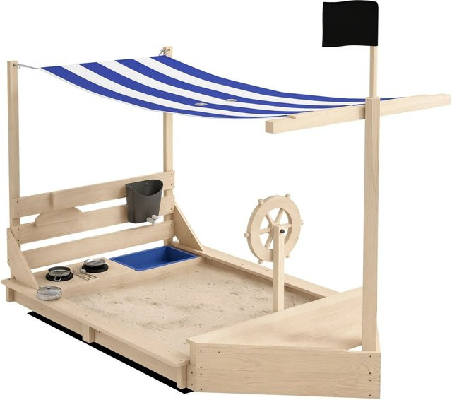 Outsunny Kinder Sandbox aus Tannenholz in Naturholz, B: 103 cm, H: 144,5 cm, Volumen: 180 l - Bild 1
