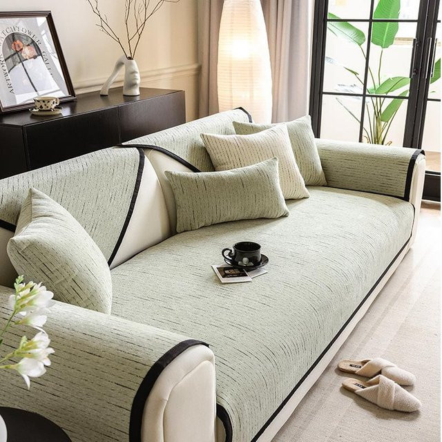 Super Six Chenille Sofamatte Rutschfest und Atmungsaktiv, Grün, B/B: 70 x 70 cm - Bild 1