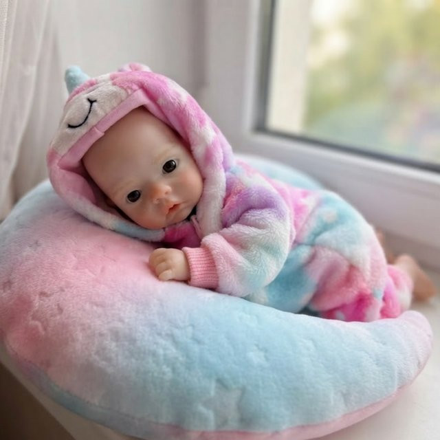 OartdDolls Reborn-Puppe aus Silikon mit offenem Mund, 10 Zoll, mehrfarbig, lebensechte Baby-Sammlerpuppe - Bild 1